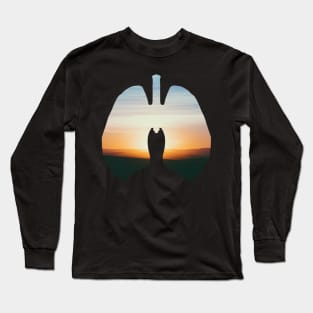 Sun set Lungs design Long Sleeve T-Shirt